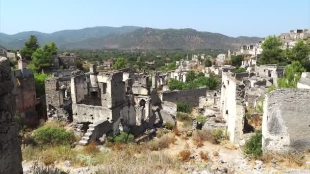 Ruinas de la antigua ciudad muerta kayakoy pavo — Vídeo de stock