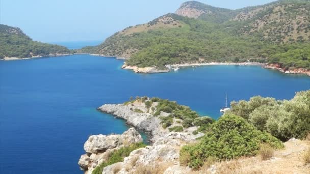 Paisaje costero de pavo marino mediterráneo — Vídeo de stock