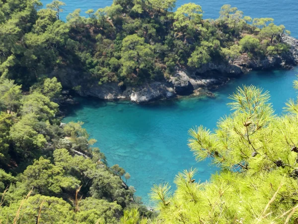 Landschap van de kustlijn van de Middellandse Zee Turkije — Stockfoto