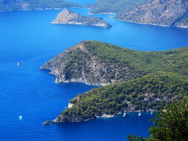 coastline landscape of mediterranean sea turkey clipart