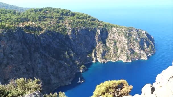 Butterfly valley deep gorge fethiye turkey — Stock Video