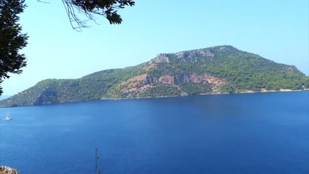 地中海土耳其海岸线景观的全景 — 图库视频影像