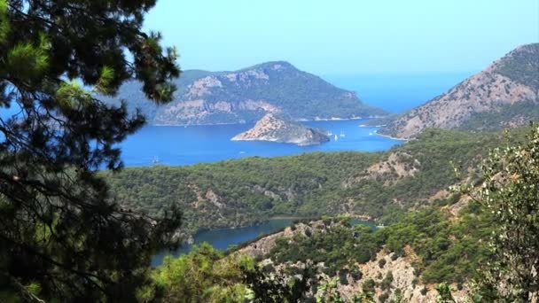 Paisaje costero de pavo marino mediterráneo — Vídeo de stock