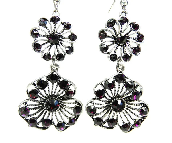 Boucles d'oreilles bijoux avec cristaux brillants — Photo