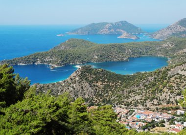 mavi lagün ve beach Ölüdeniz Türkiye Panoraması
