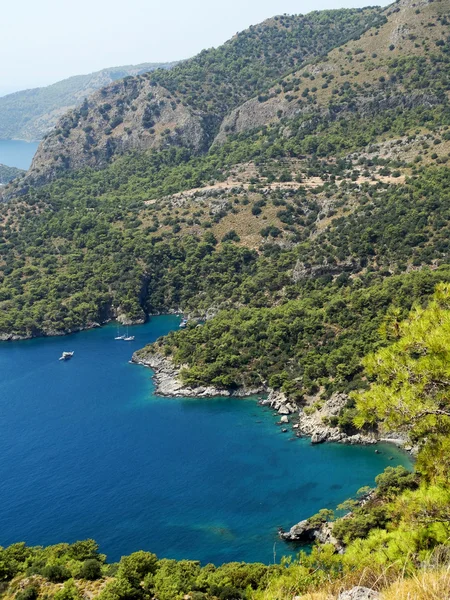 Landschap van de kustlijn van de Middellandse Zee Turkije — Stockfoto