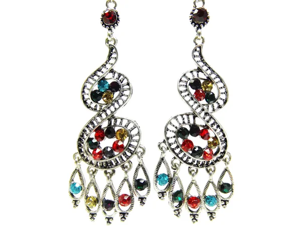 Boucles d'oreilles bijoux avec cristaux brillants — Photo