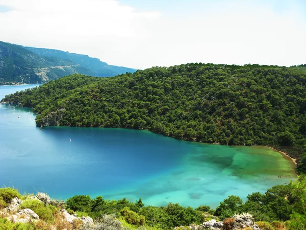 Landschap van de kustlijn van de Middellandse Zee Turkije — Stockfoto