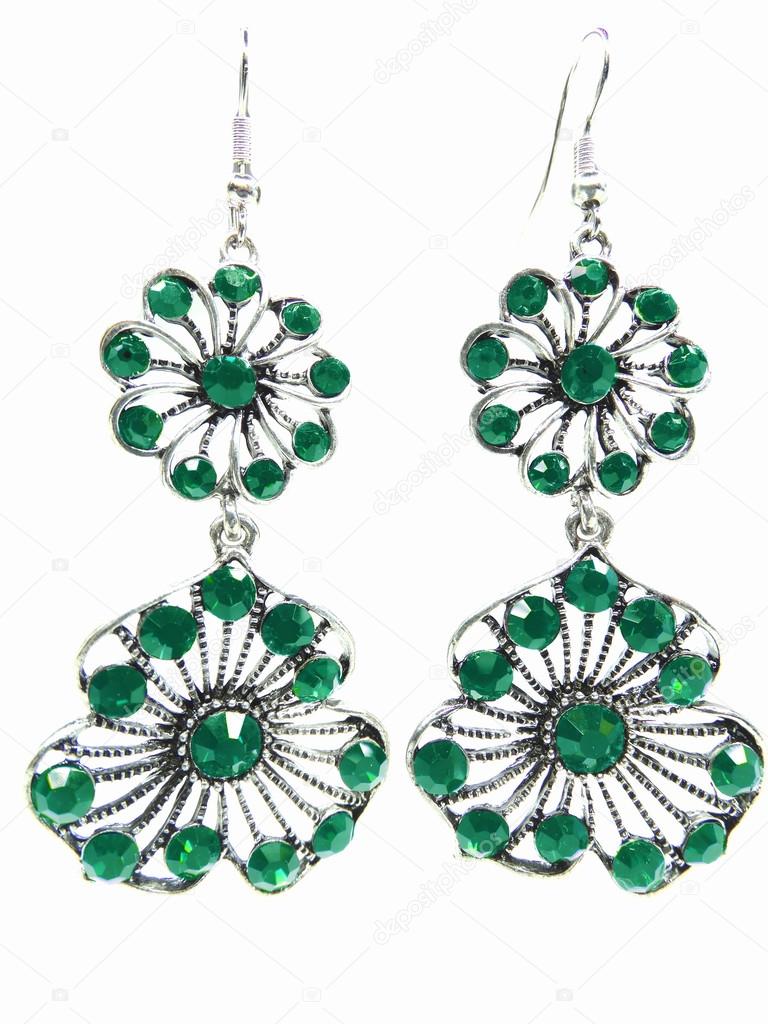 jewelry earrings with bright crystals