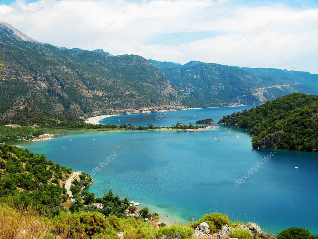 panorama of blue lagoon and beach oludeniz turkey