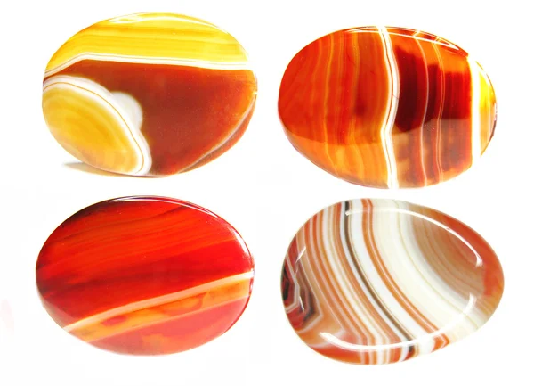 Runda carnelian semigem mineraler kristaller — Stockfoto