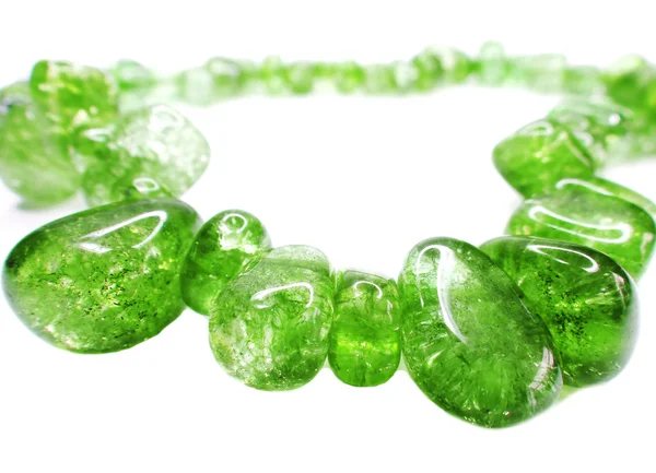 Smaragd Edelstein Perlen Halskette Schmuck — Stockfoto