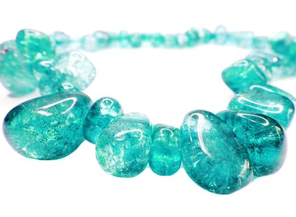 Aquamarine gemstone beads necklace jewelery — Stock Photo, Image