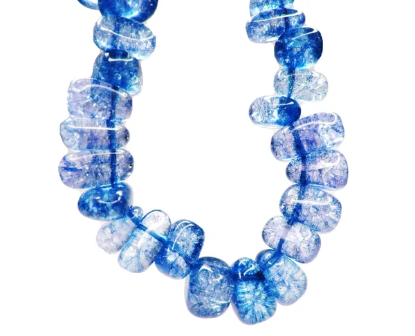 Bleu saphir perles de pierres précieuses collier bijoux — Photo