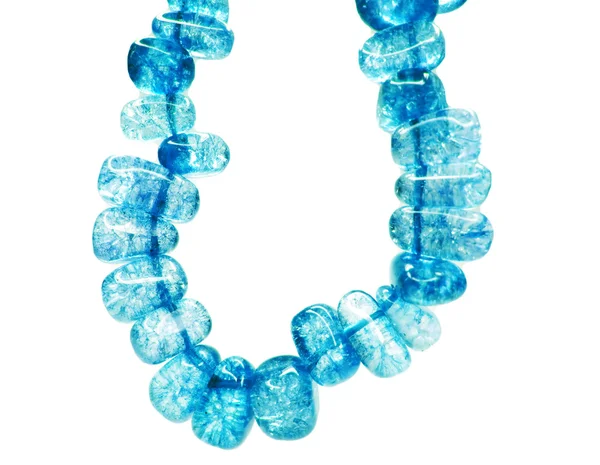 Blå safir ädelsten pärlor halsband smycken — Stockfoto