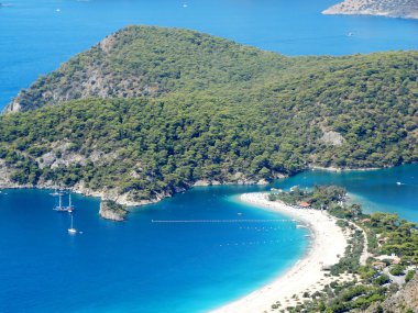 mavi lagün ve beach Ölüdeniz Türkiye Panoraması