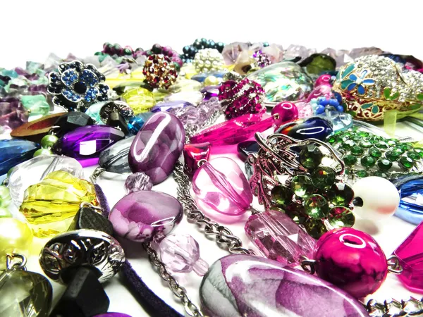 Crystals beads jewellery as fashion background — Stock Photo, Image