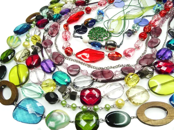 Crystals beads jewellery as fashion background — Stock Photo, Image