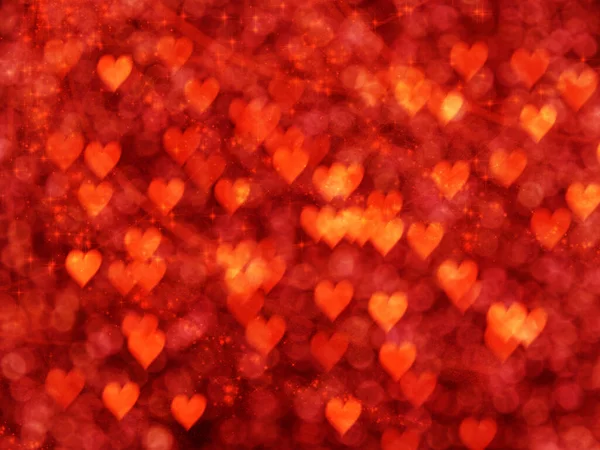 Abstracto Fondo Corazones Luces Amor Día San Valentín — Foto de Stock