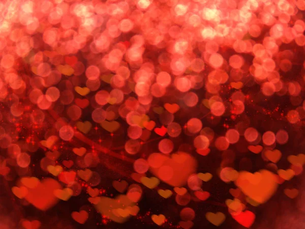 Abstrakter Hintergrund Herzen Lichter Liebe Valentinstag — Stockfoto