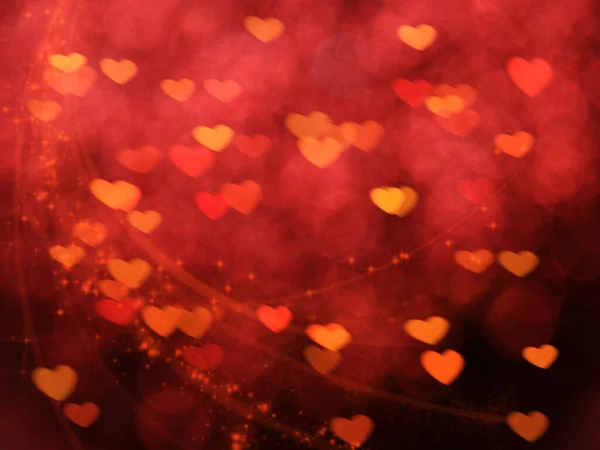 Огни Сердец Любят День Святого Валентина — стоковое фото