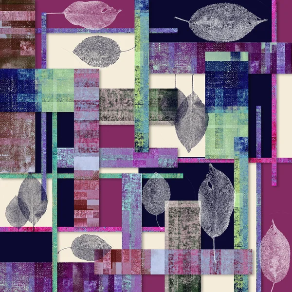 Soyut bahar çiçeği ve renkli ipek eşarp tasarımı