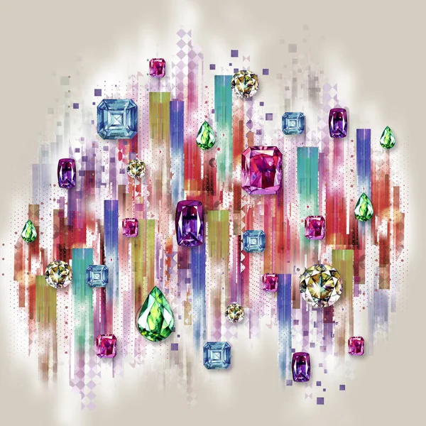 renkli geometrik ipek eşarp tasarımı