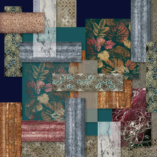 Soyut bahar çiçeği ve renkli ipek eşarp tasarımı