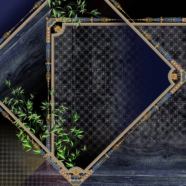 Eski ahşap arkaplan grunge çerçeve ve kenar illüstrasyon