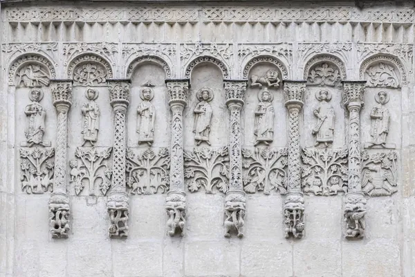 Arcature Columnar Pás Západní Zdi Exteriérové Architektonické Dekorace Katedrála Demetrie — Stock fotografie