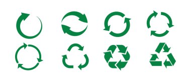 Geri dönüşüm sembolü. Vektör çizimi. Beyaz arkaplanda izole