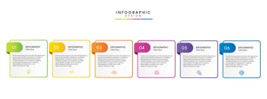 İş verilerini görselleştirme zaman çizgisi bilgi şablonu tasarımını simgelerle birlikte düzenler