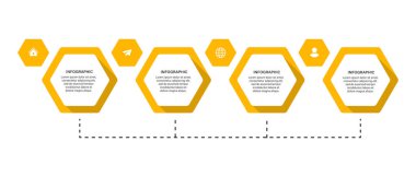 İş verilerini görselleştirme zaman çizgisi bilgi şablonu tasarımını simgelerle birlikte düzenler