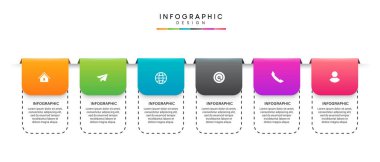 İş verilerini görselleştirme zaman çizgisi bilgi şablonu tasarımını simgelerle birlikte düzenler