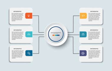 İş verilerini görselleştirme zaman çizgisi bilgi şablonu tasarımını simgelerle birlikte düzenler