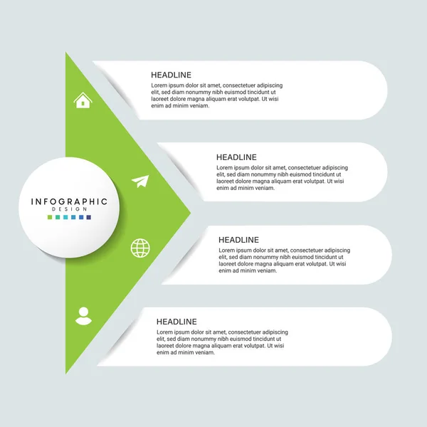 Schritte Unternehmensdaten Visualisierung Timeline Prozess Infografische Vorlage Design Mit Symbolen — Stockvektor