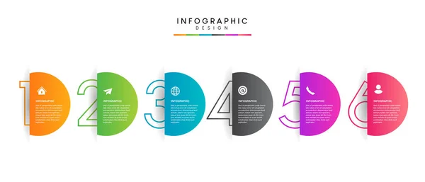 Schritte Unternehmensdaten Visualisierung Timeline Prozess Infografische Vorlage Design Mit Symbolen — Stockvektor