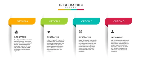 Schritte Unternehmensdaten Visualisierung Timeline Prozess Infografische Vorlage Design Mit Symbolen — Stockvektor