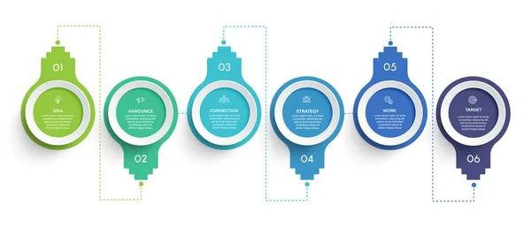 Pasos Negocio Visualización Datos Cronología Proceso Infografía Plantilla Diseño Con Gráficos Vectoriales