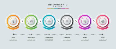 İş verilerini görselleştirme zaman çizgisi bilgi şablonu tasarımını simgelerle birlikte düzenler