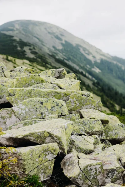 Zdjęcie kamieni górskich na tle pasma górskiego — Zdjęcie stockowe