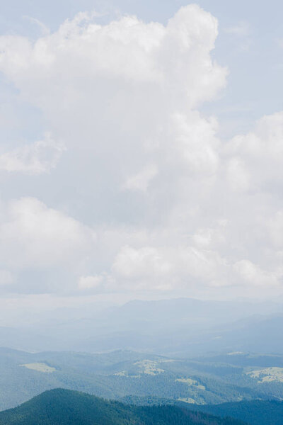 Picturesque vertical landscape in the Ukrainian Carpathians