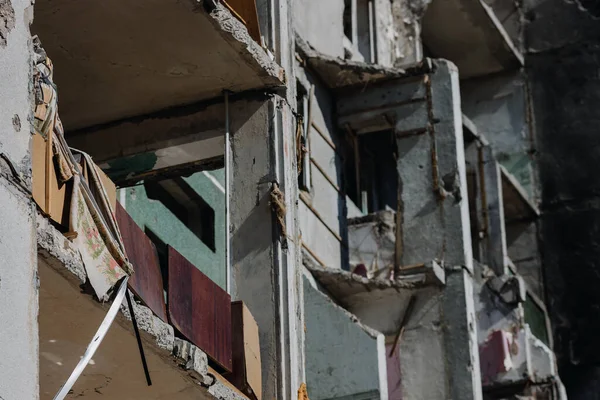Черниговская Украина 2022 Крупный План Объектов Разрушенном Здании После Воздушного — стоковое фото