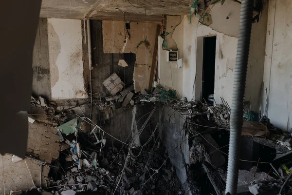 Черниговская Украина 2022 Разрушены Квартиры После Воздушного Налета Вид Изнутри — стоковое фото