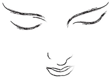 Bir kadının yüzüne grafik görüntü