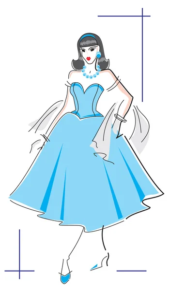 Elegante vector de moda mujer — Vector de stock