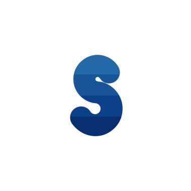 İlk harf S mavi stipes logo şablonu. Hisse Vektörü illüstrasyonu beyaz arkaplanda izole edildi.