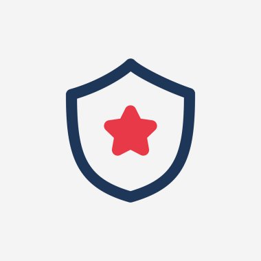 Yıldız Kalkanı Sıralama Simgesi. Hisse Vektörü illüstrasyonu beyaz arkaplanda izole edildi.