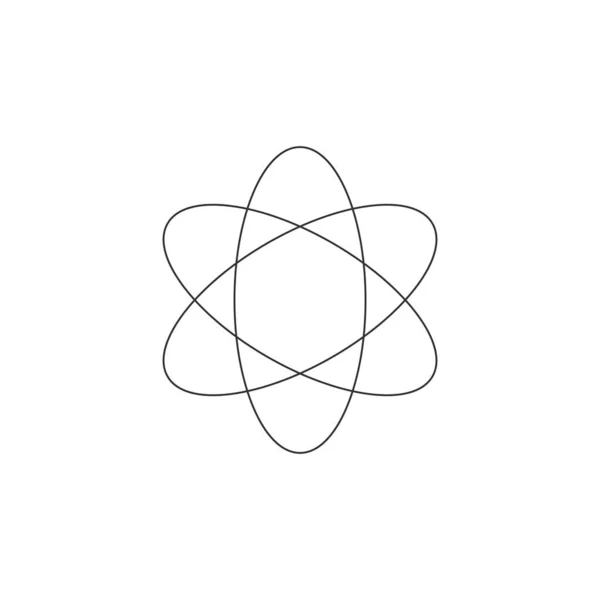 Atom ikon, tudományos szimbólum modern minimális lapos design stílus. Vektor illusztráció. Készletvektor illusztráció elszigetelt fehér háttér. — Stock Vector