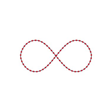 Sonsuzluk sembolü, basit simge kesikli çizgi. Noktalı simge. Stok vektör çizimi izole edildi